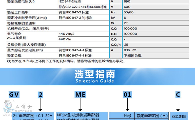 施耐德GV2熱磁型電動(dòng)機(jī)斷路器圖片4