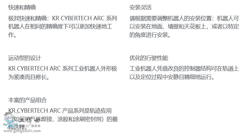 KR CYBERTECH ARC 優(yōu)點